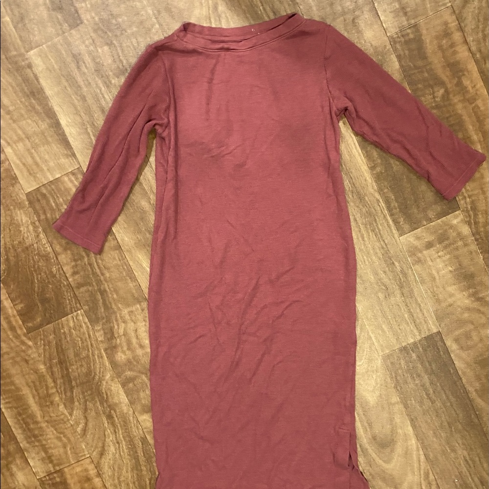 Mauve nightgown 3/4 sleeve with thin bra cups
